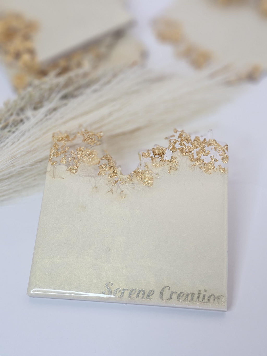 4 piece geode resin coaster