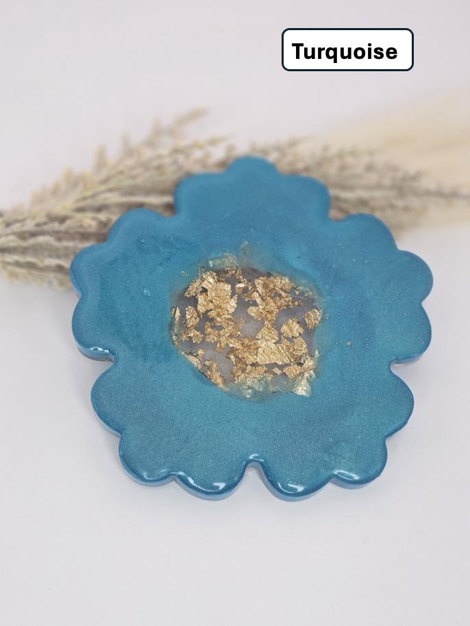 Ocean Embrace 🌊 Flower shaped Resin Coaster