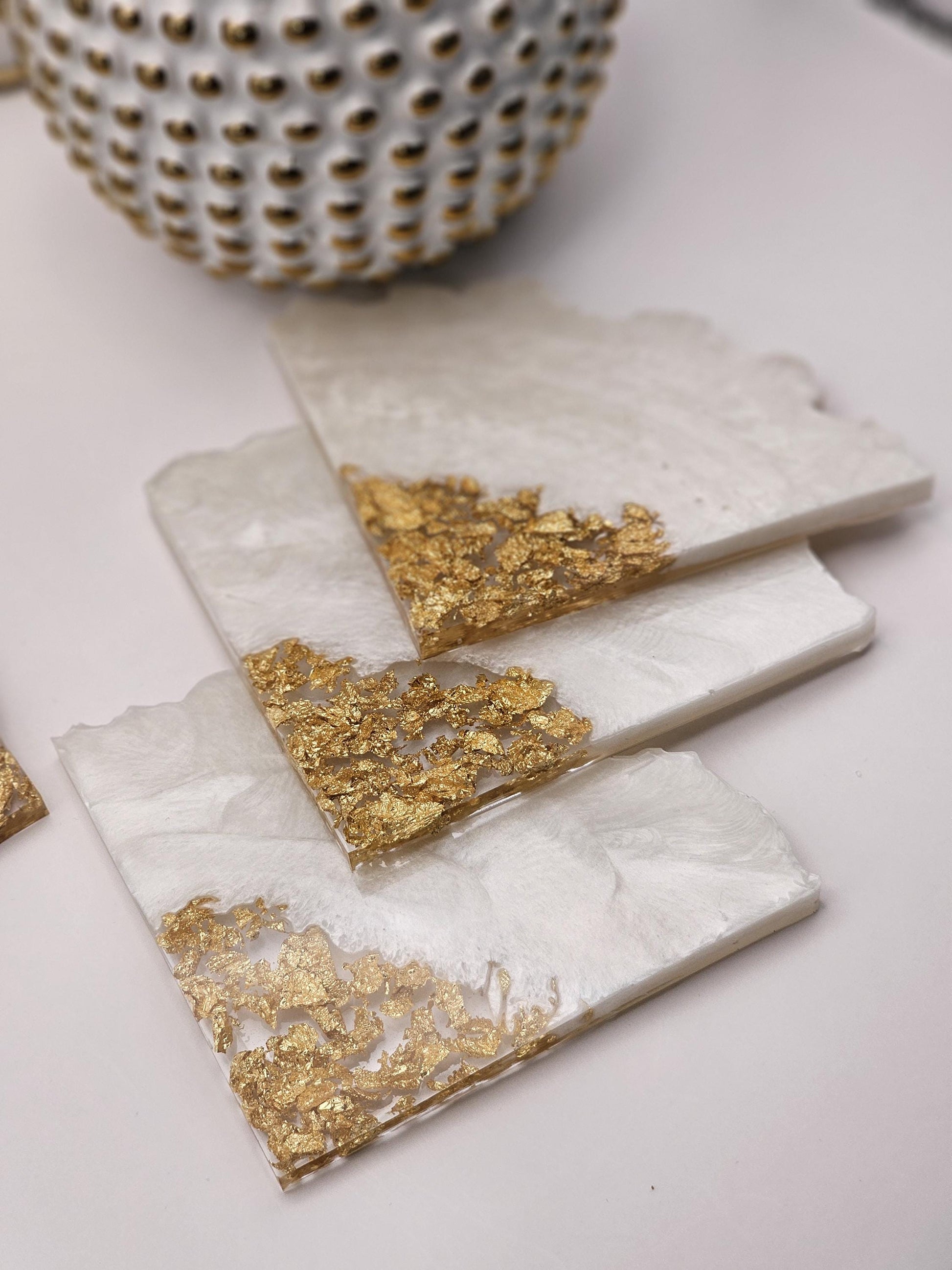 4 Piece - Triangle Geode Resin Coasters