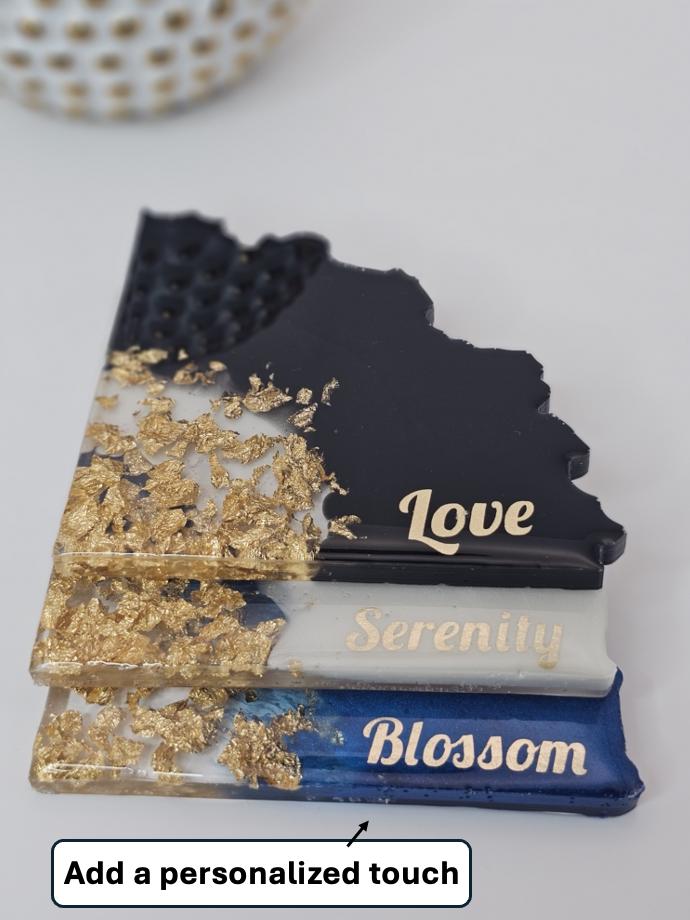 4 Piece - Triangle Geode Resin Coasters