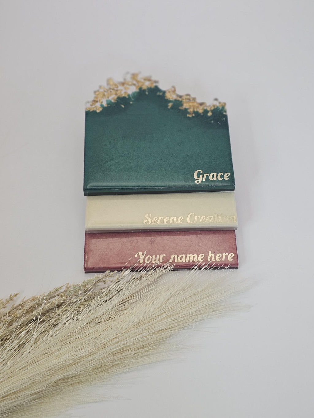 4 piece geode resin coaster