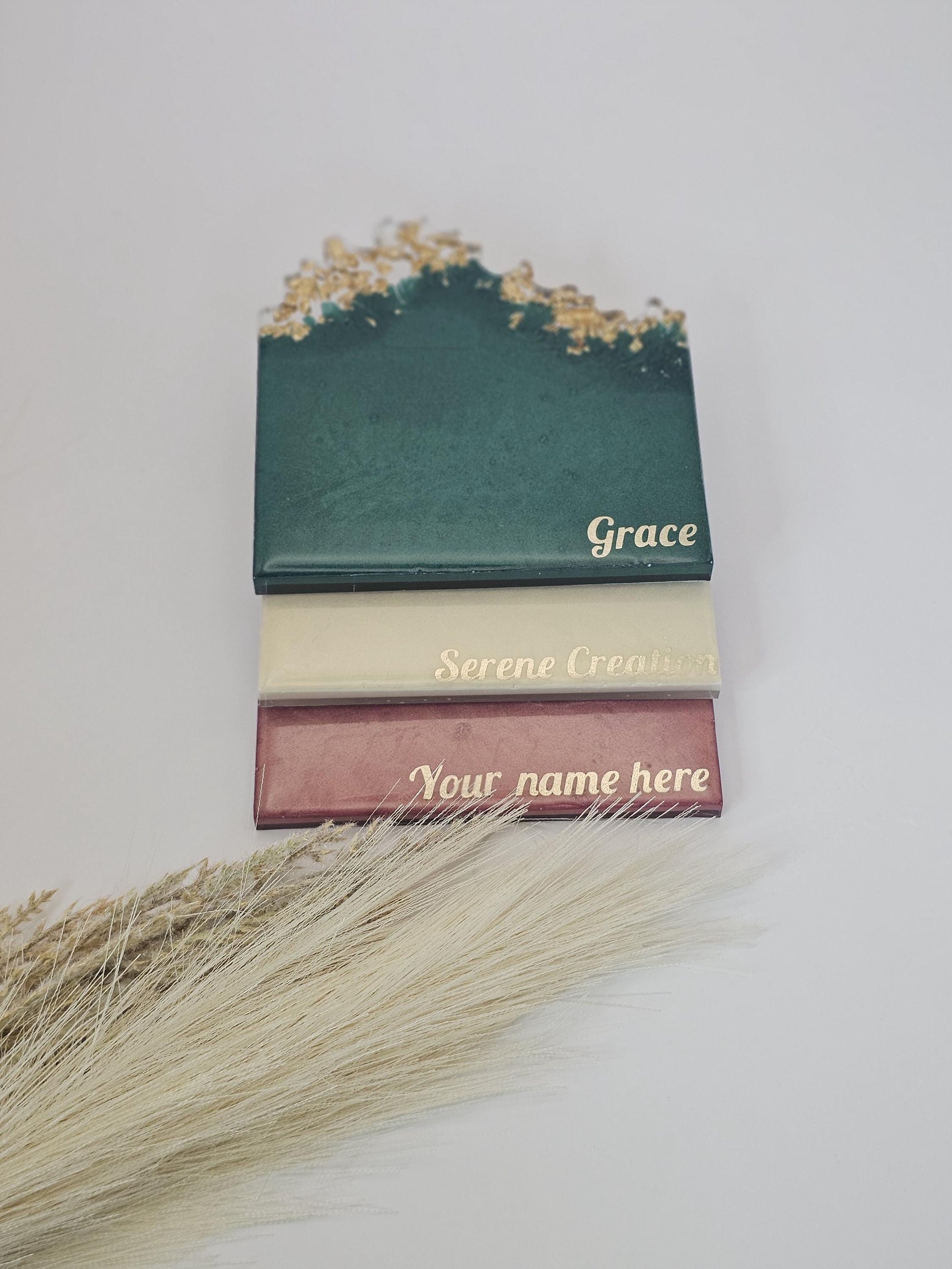 4 piece geode resin coaster