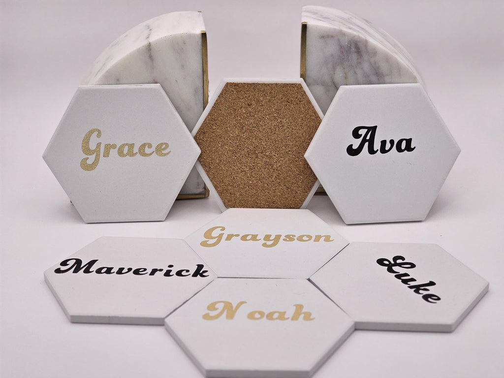 Ceramic tile coasters | Name Placements | Wedding Favors