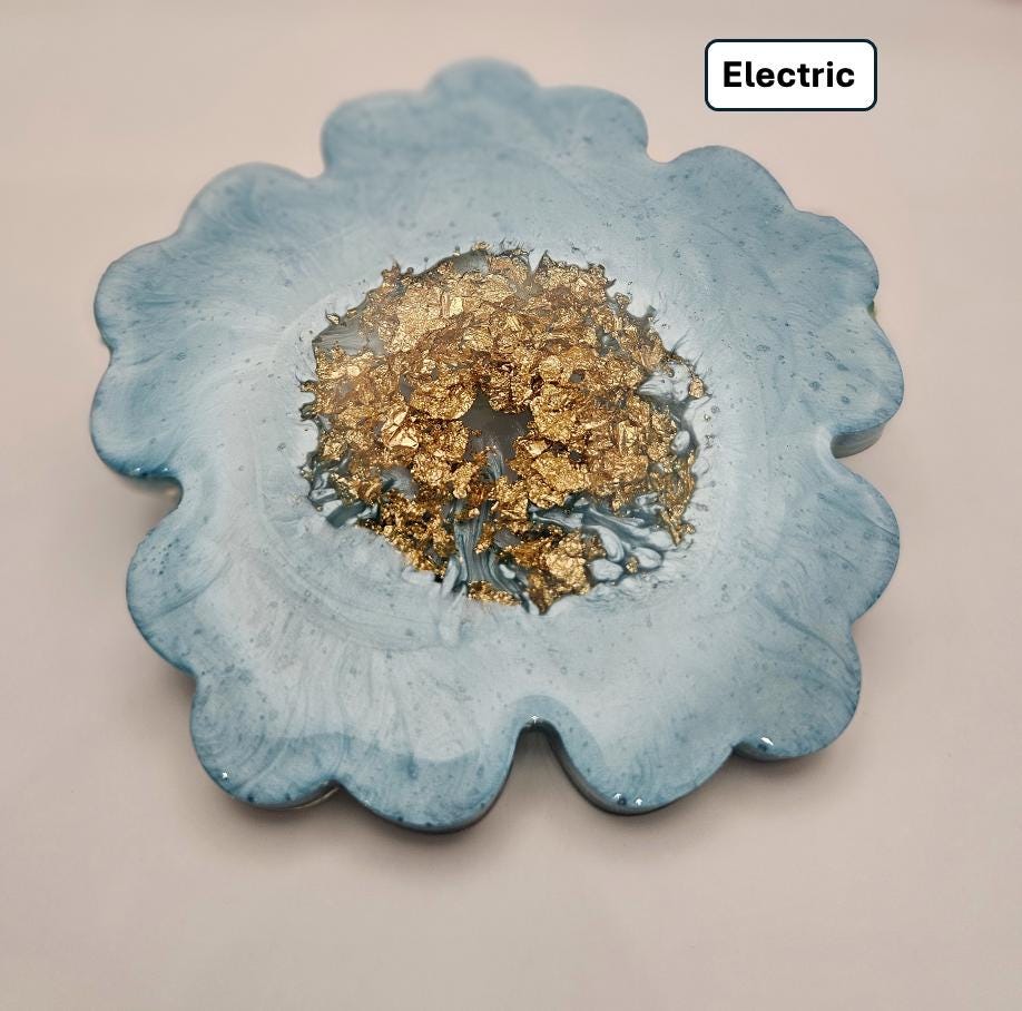 Ocean Embrace 🌊 Flower shaped Resin Coaster