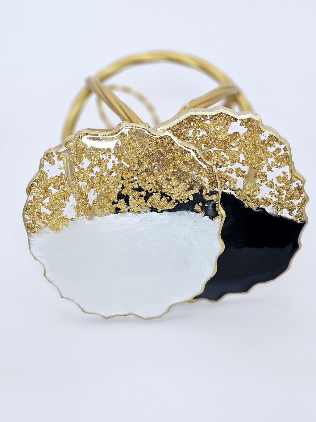 Geode shaped epoxy resin coasters