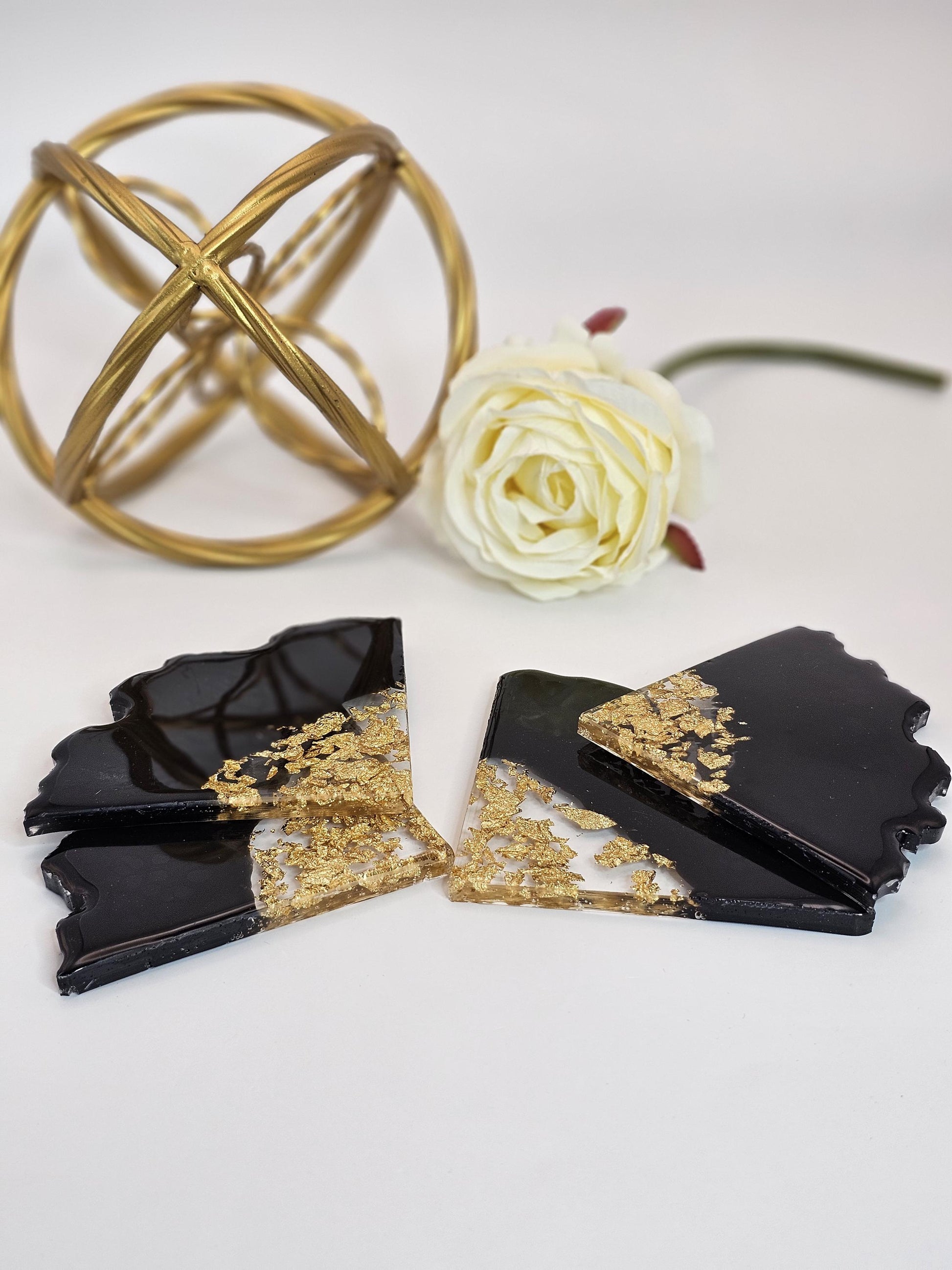 4 Piece - Triangle Geode Resin Coasters