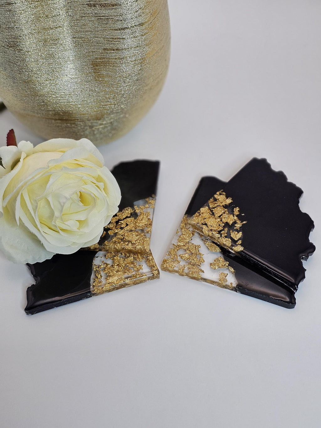 4 Piece - Triangle Geode Resin Coasters