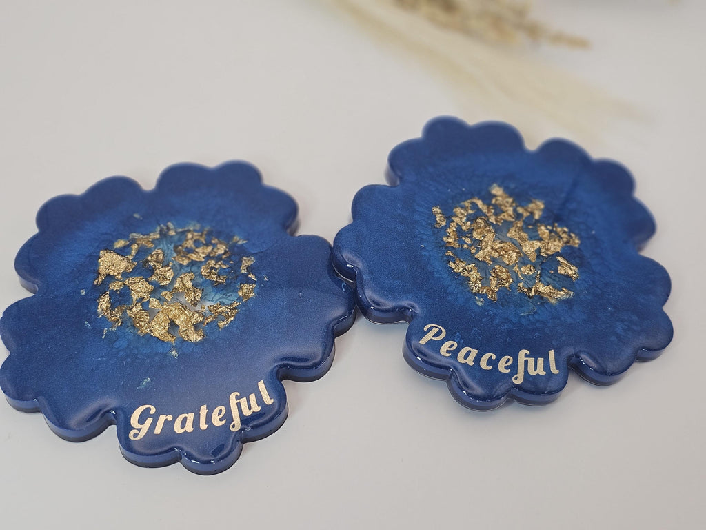 Ocean Embrace 🌊 Flower shaped Resin Coaster