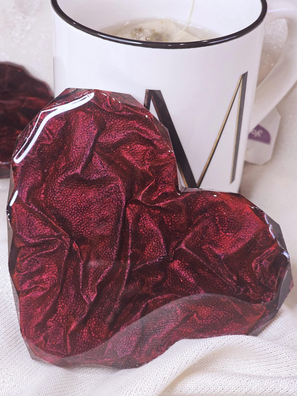 ❤️ Heart-Shaped Coasters with diamond shaped edges