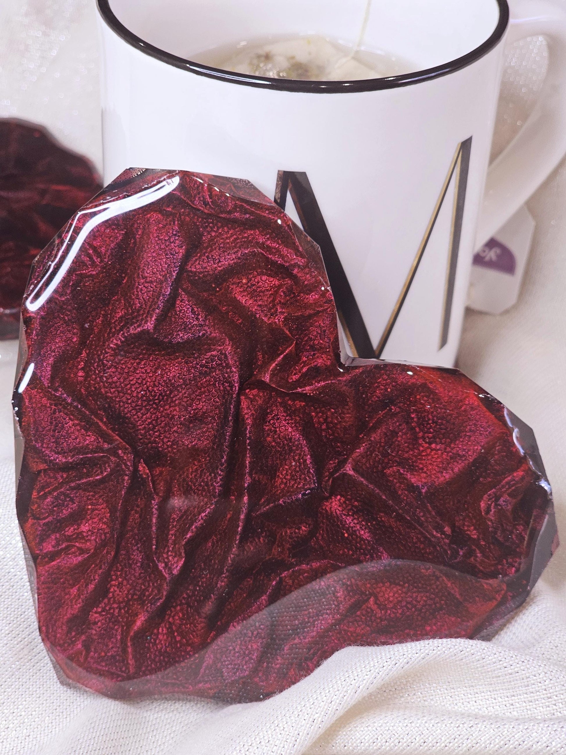 ❤️ Heart-Shaped Coasters with diamond shaped edges