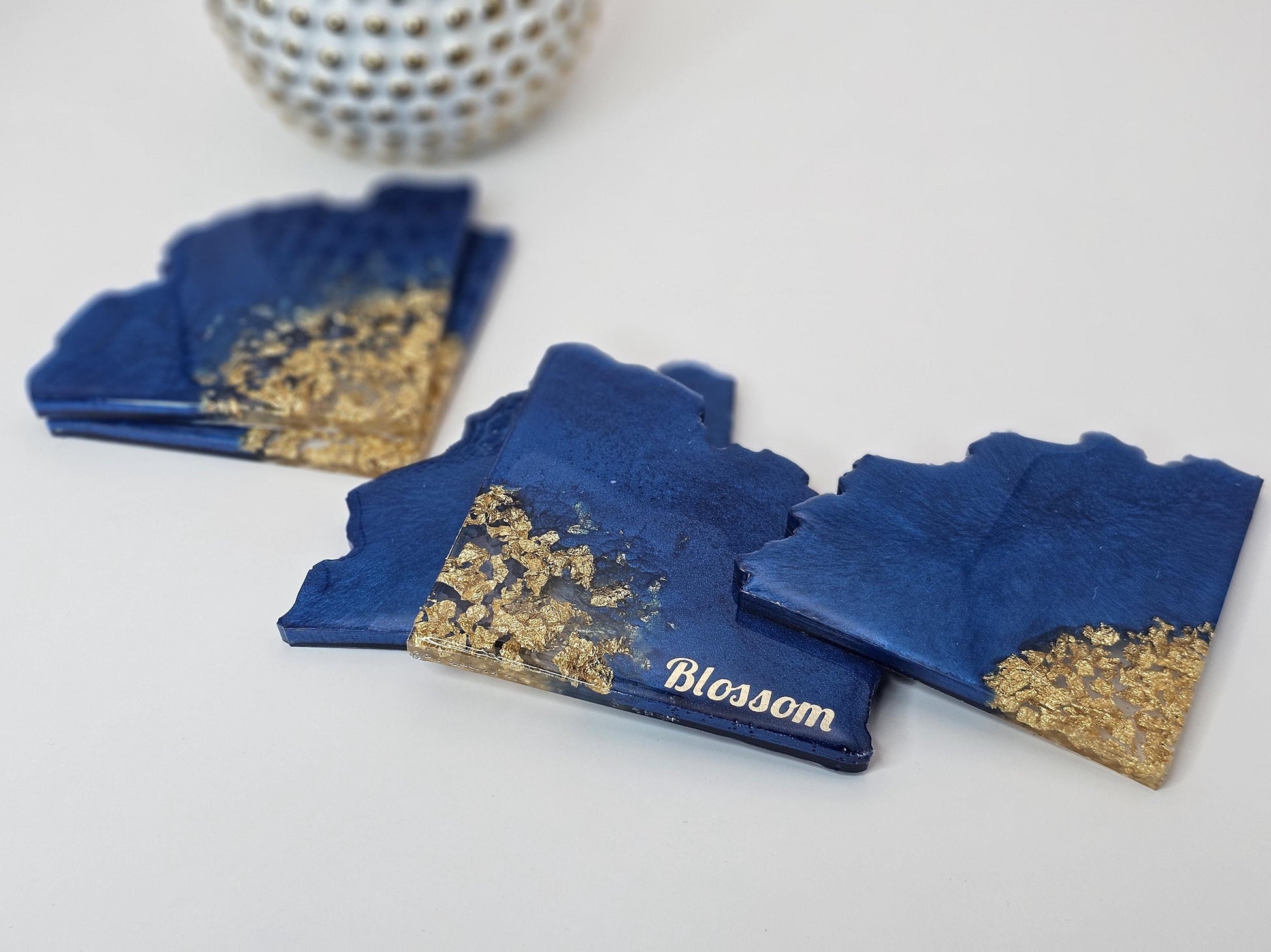 4 Piece - Triangle Geode Resin Coasters