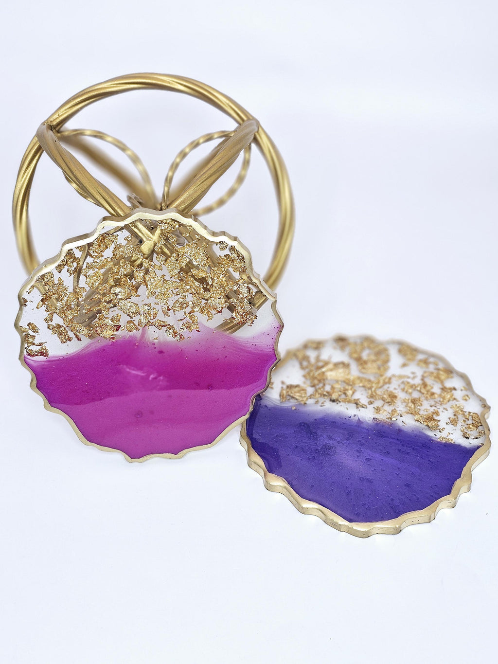 Geode shaped epoxy resin coasters