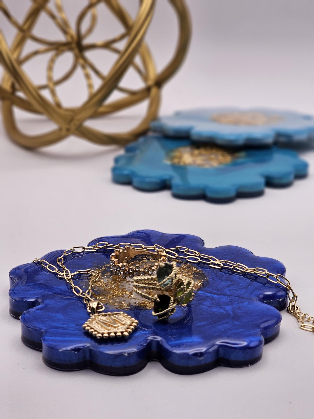 Ocean Embrace 🌊 Flower shaped Resin Coaster