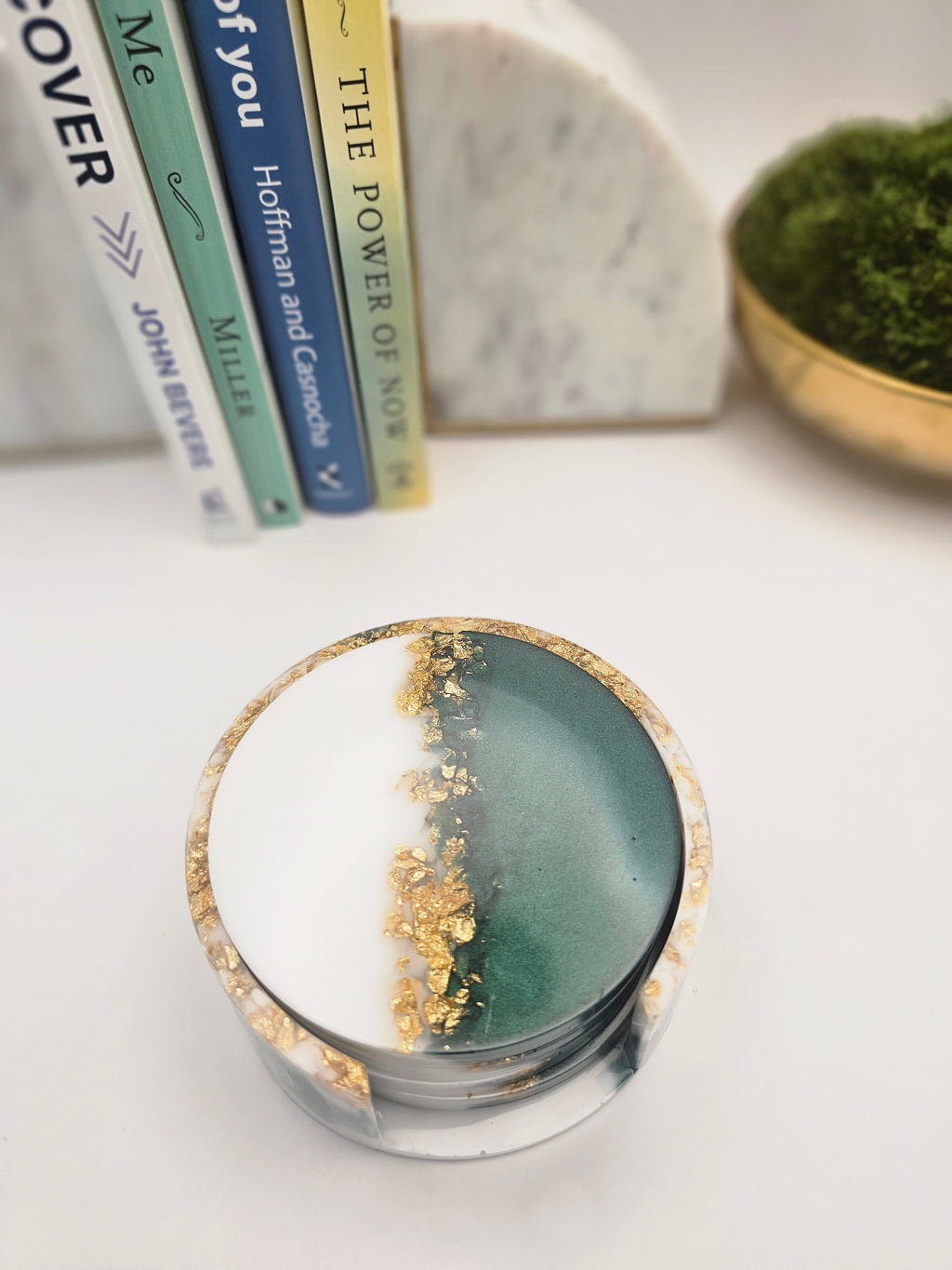 4 Piece Resin Coaster with Holder