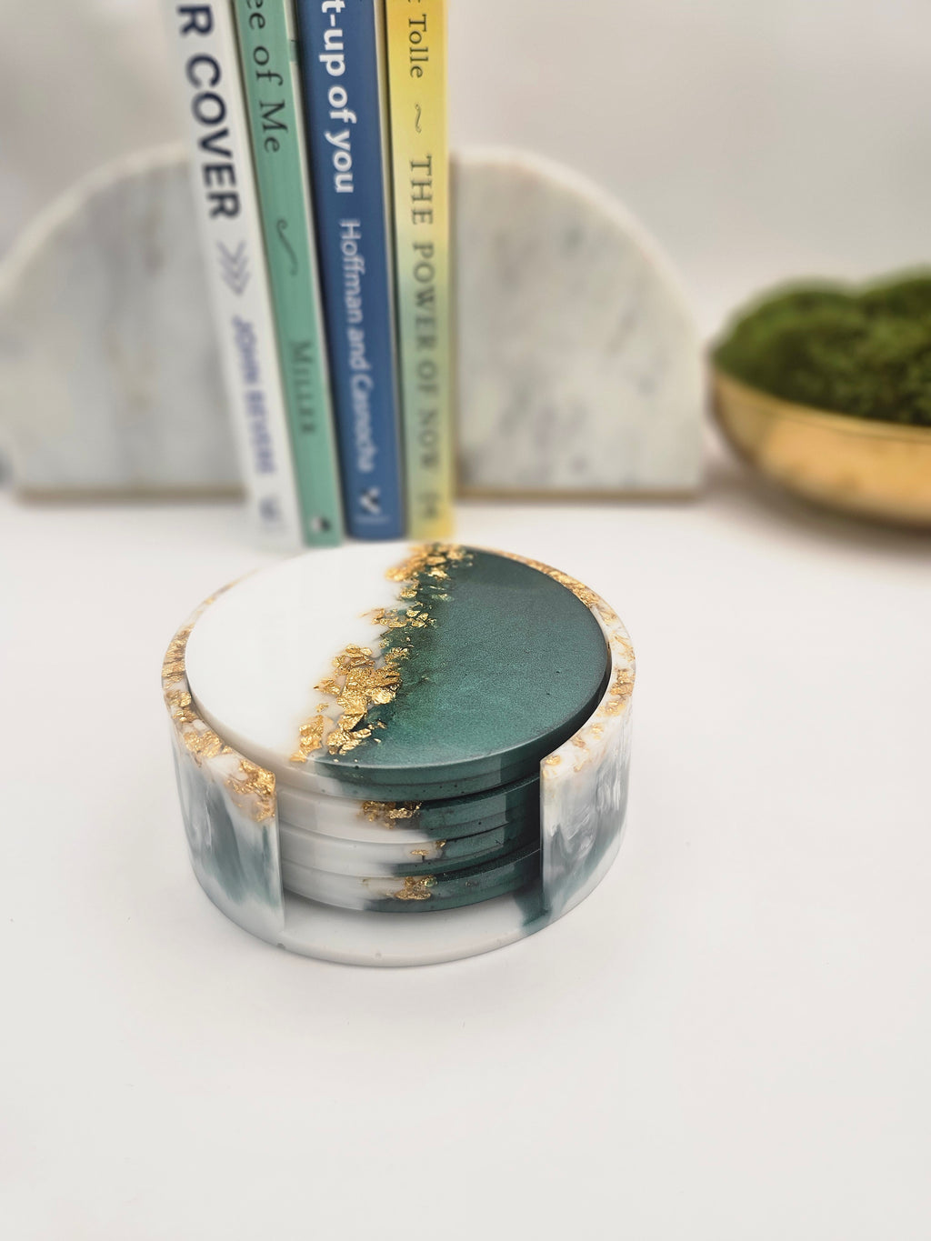 4 Piece Resin Coaster with Holder