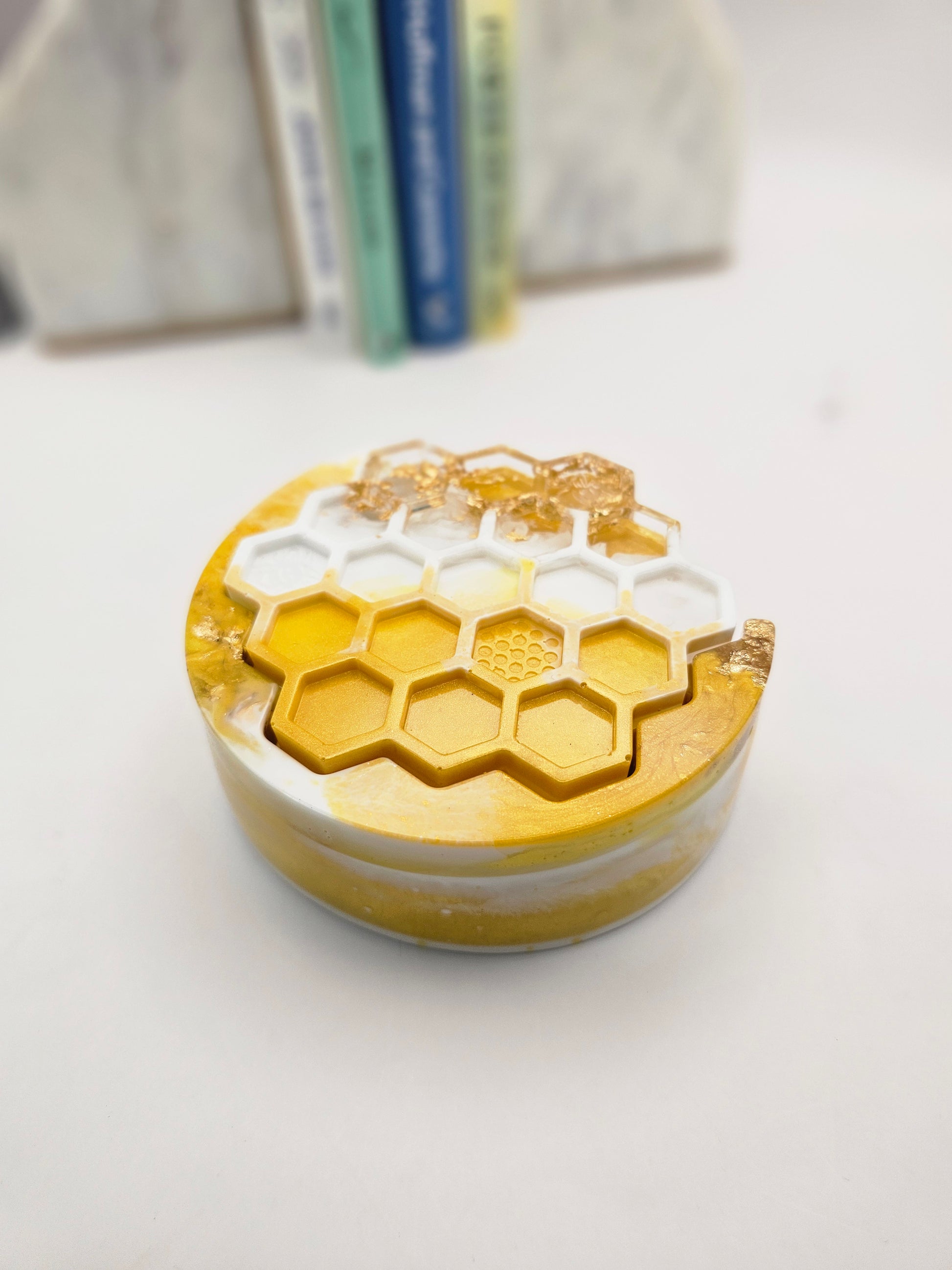 5-Piece Honeycomb Resin Coaster Set 🍯✨